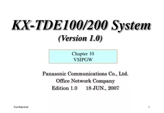 Panasonic Communications Co., Ltd. Office Network Company Edition 1.0      18 JUN., 2007