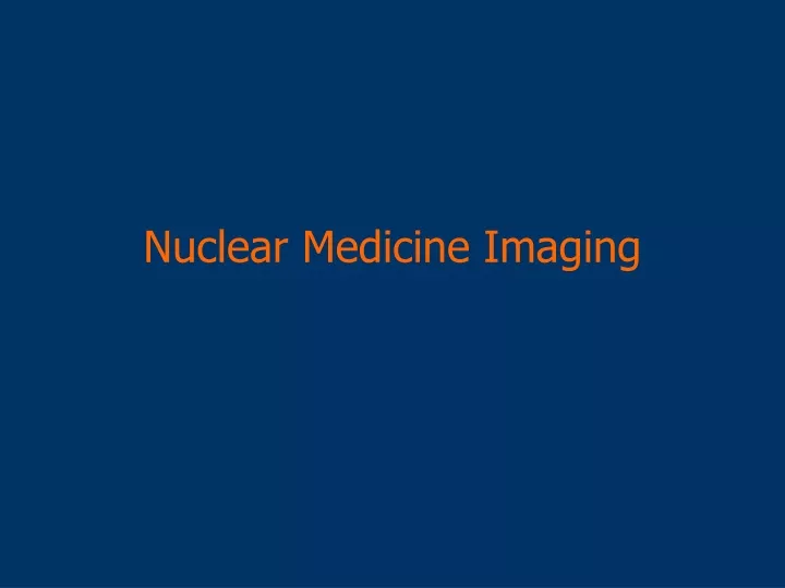 nuclear medicine imaging