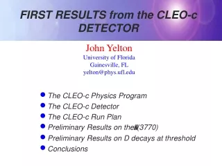 FIRST RESULTS from the CLEO-c DETECTOR