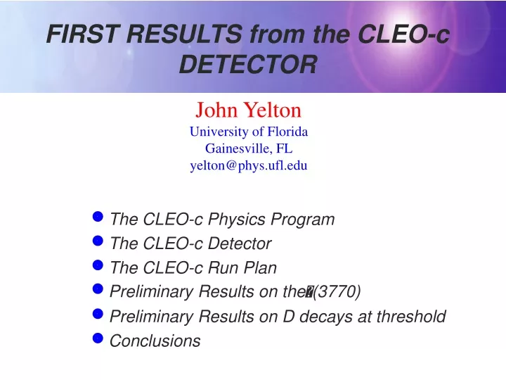 first results from the cleo c detector