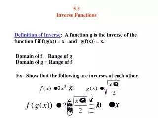 5.3 Inverse Functions