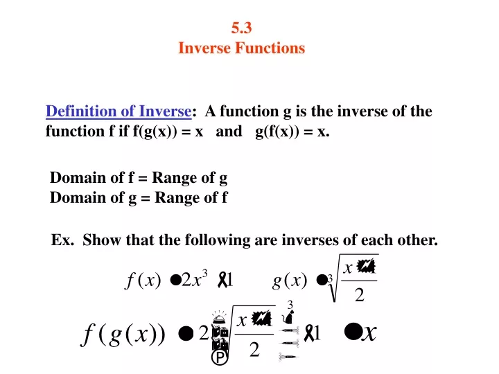 5 3 inverse functions