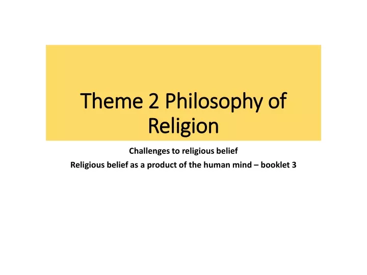 theme 2 philosophy of religion