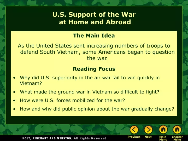 u s support of the war at home and abroad