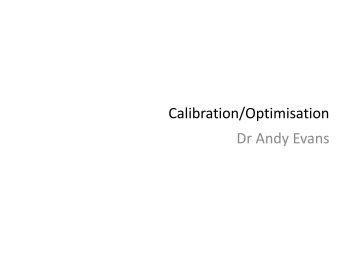 calibration optimisation