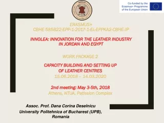 WORK PACKAGE 2 CAPACITY BUILDING AND SETTING UP  OF LEATHER CENTRES 15.06.2018 – 14.03.2020