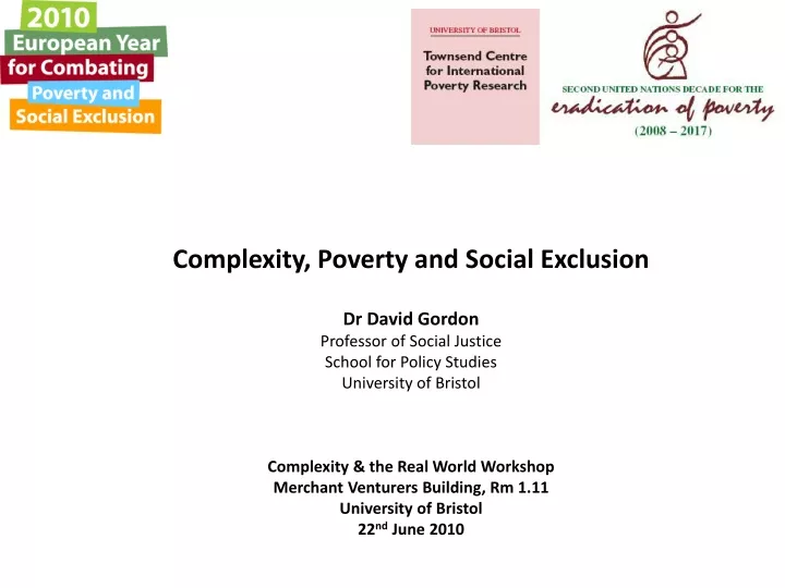 complexity poverty and social exclusion dr david