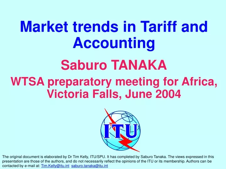 market trends in tariff and accounting saburo