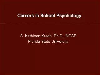 Careers in School Psychology