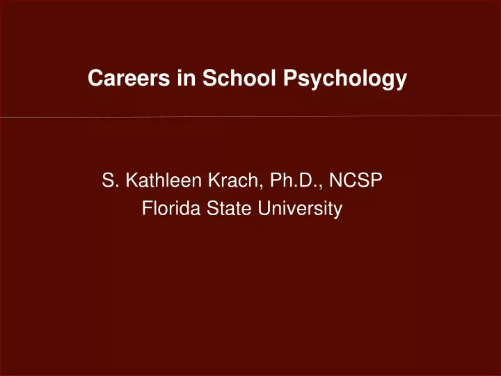 careers in school psychology
