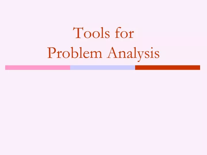 tools for problem analysis