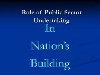 Role of Public Sector  Undertaking