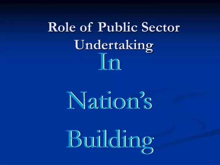 role of public sector undertaking