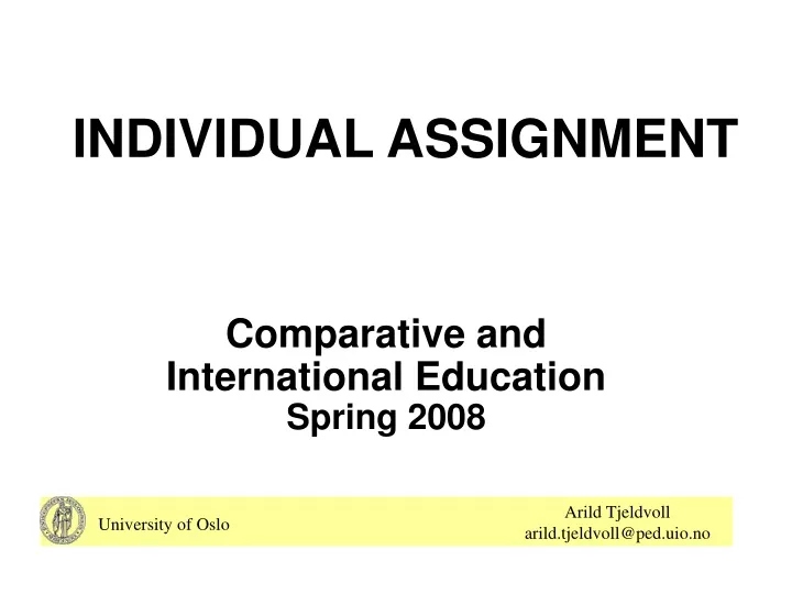 individual assignment