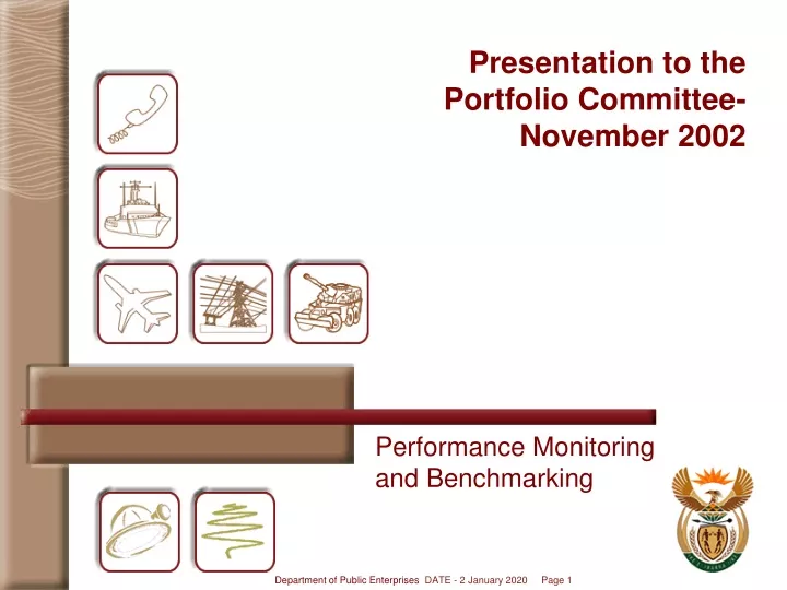 presentation to the portfolio committee november 2002