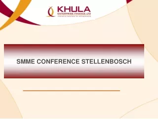 SMME CONFERENCE STELLENBOSCH