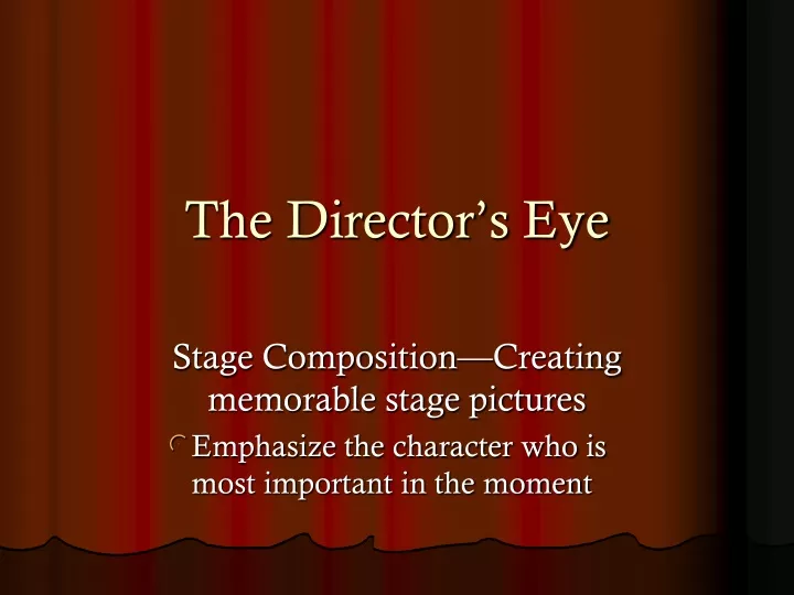the director s eye