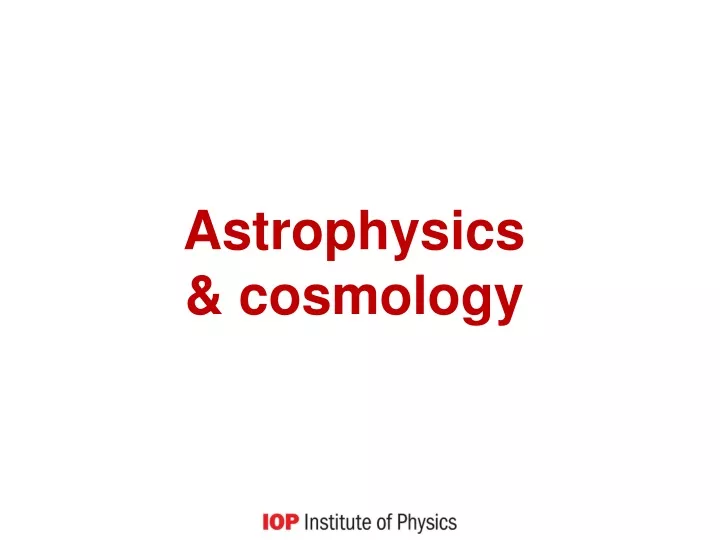 astrophysics cosmology