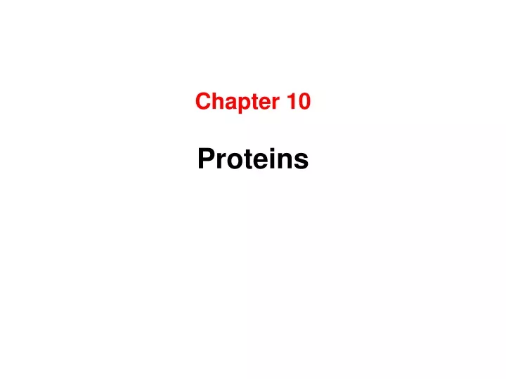 chapter 10 proteins