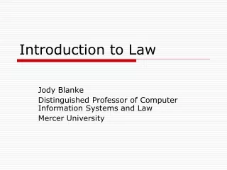 Introduction to Law