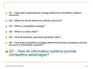 Q1 – How does organizational strategy determine information systems structure?