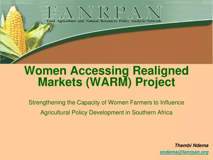 women accessing realigned markets warm project