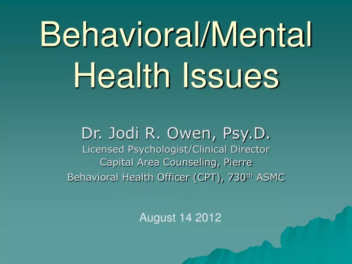 behavioral mental health issues