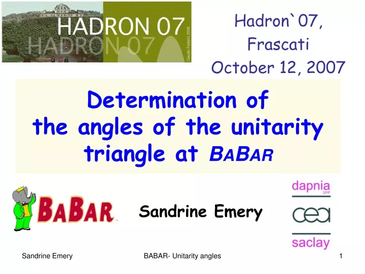determination of the angles of the unitarity triangle at b a b ar
