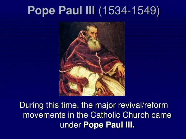 pope paul iii 1534 1549