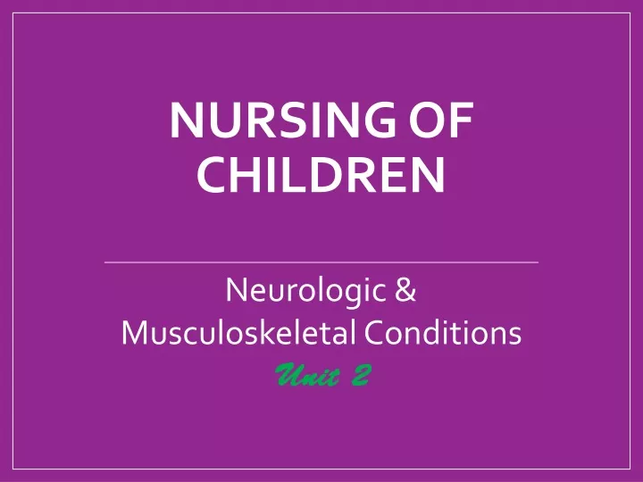 nursing of children