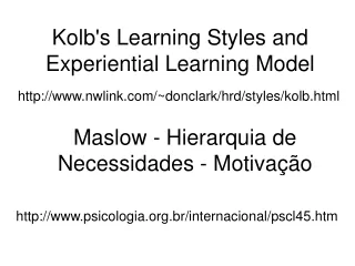 Kolb's Learning Styles and Experiential Learning Model