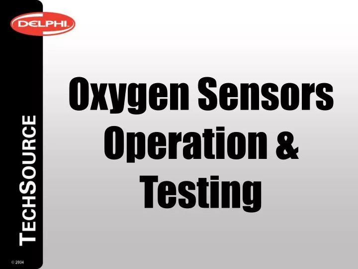 oxygen sensors operation testing
