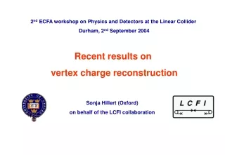 Recent results on  vertex charge reconstruction
