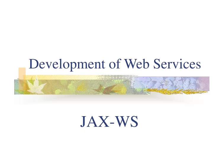 development of web services