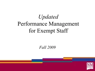 Updated  Performance Management  for Exempt Staff