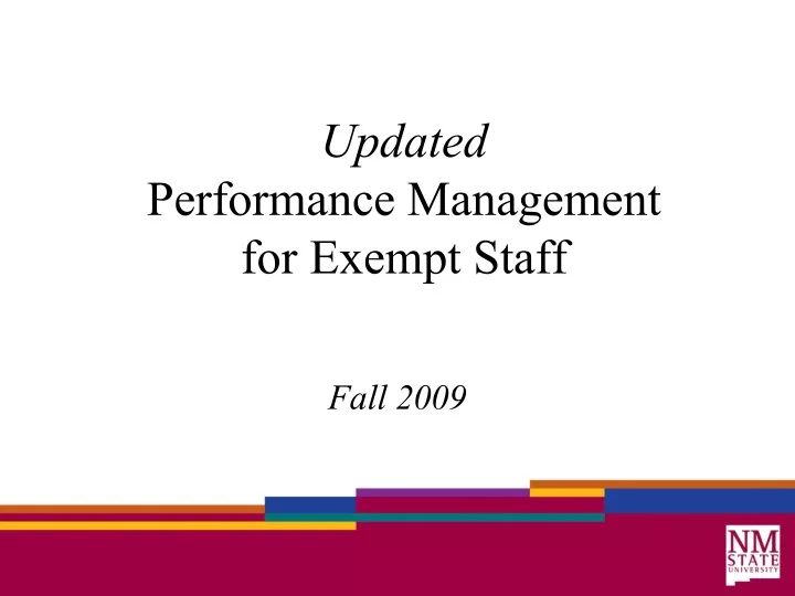 updated performance management for exempt staff