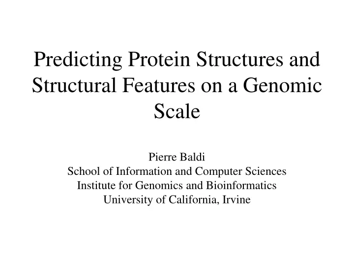 predicting protein structures and structural