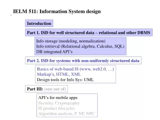 IELM 511: Information System design