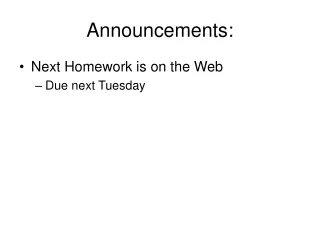 Announcements: