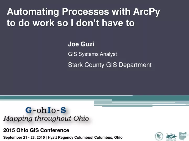 automating processes with arcpy to do work