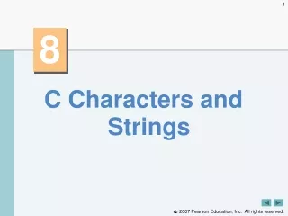 C Characters and Strings