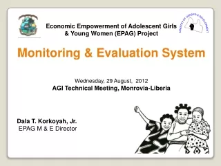 Economic Empowerment of Adolescent Girls  &amp; Young Women (EPAG) Project