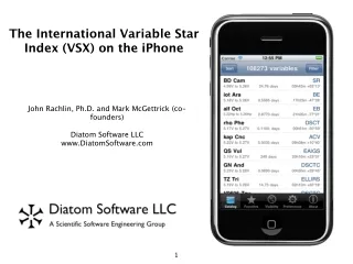 The International Variable Star Index (VSX) on the iPhone