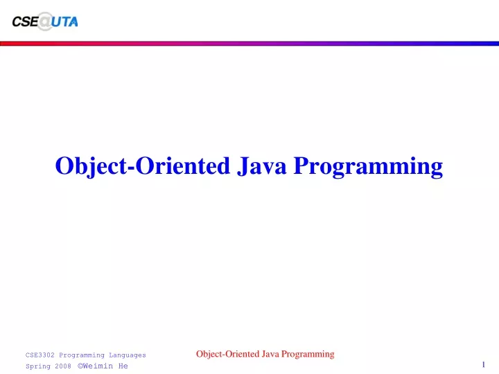 object oriented java programming