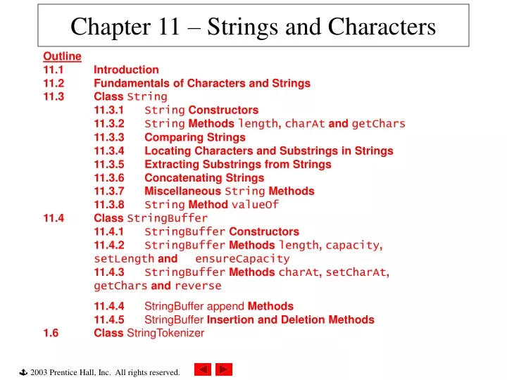 chapter 11 strings and characters