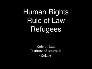 Human Rights Rule of Law Refugees