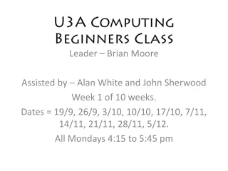 U3A Computing Beginners Class