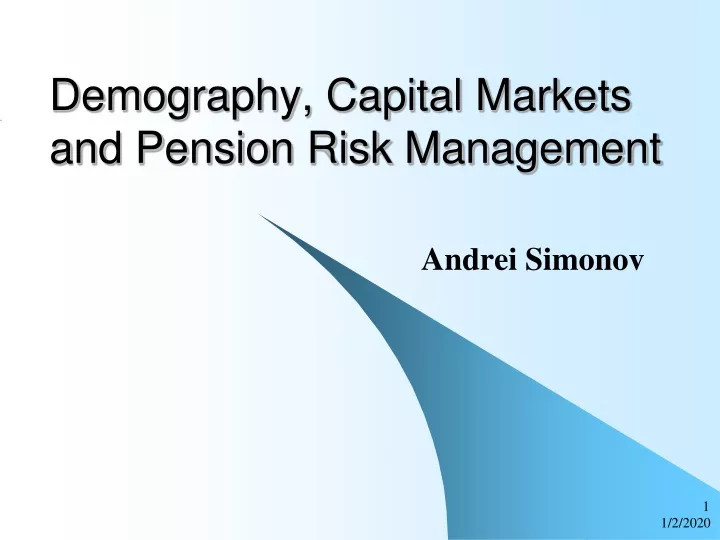 demography capital markets and pension risk management
