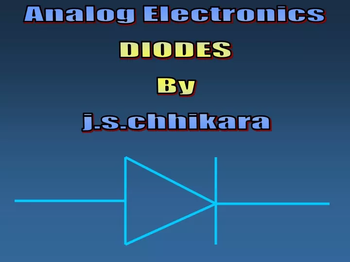 analog electronics diodes by j s chhikara