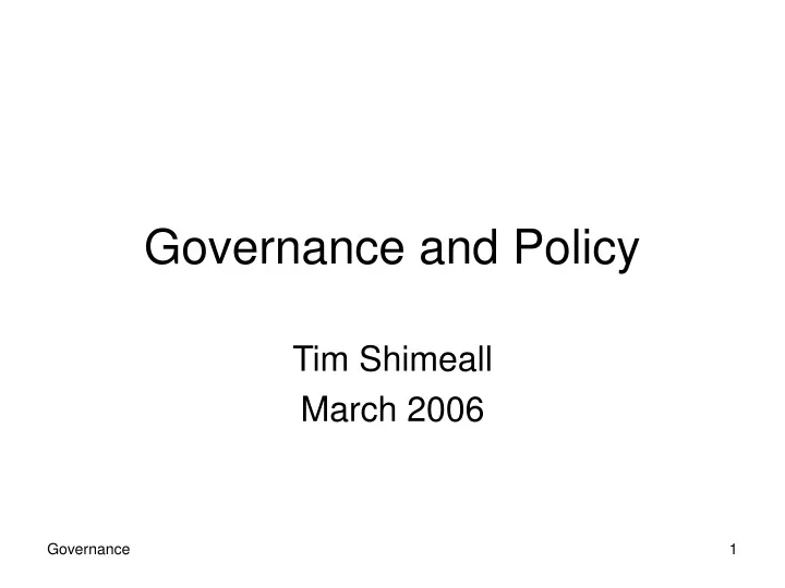 governance and policy